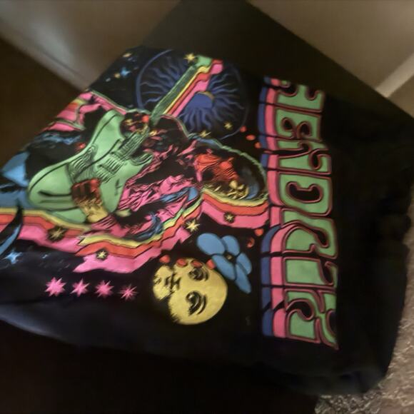 Liquid Blue Jimi Hendrix T-Shirt Mens M Short Sleeve Neon Glow In The Dark UV - Picture 7 of 7